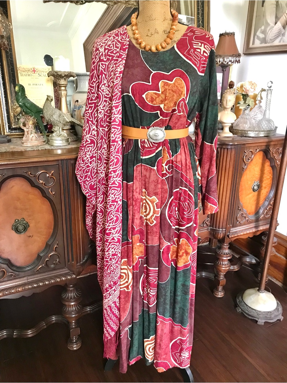 Vintage Viking-inspo Tribal-inspo Boho/Hippie/Gypsie Ren-inspo Dress & Shawl Set